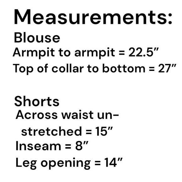 Vintage Blast Womens XL 2-Piece Aqua Turquoise Short Sleeve Blouse Shorts Outfit - Picture 10 of 13